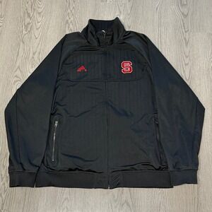 Adidas NC State Wolfpack Track Jacket Men's XL Full‎ Zip Athletic Black